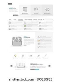Website template elements with concept icons.
Collection of various elements for web page navigation.