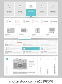 Website template elements with concept icons.
Collection of various elements for web page navigation.