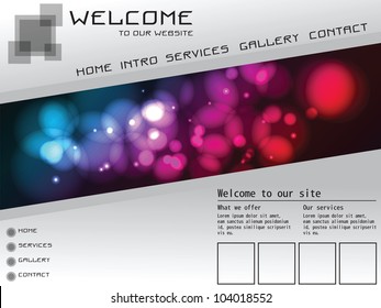 Website template elements, futuristic, home page, vector