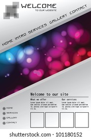 Website template elements, futuristic, homepage, vector
