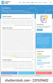 Website template, flat responsive design. Gallery