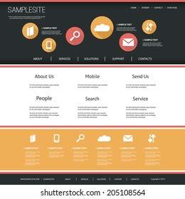 Website Template with Flat UI Design for Your Business