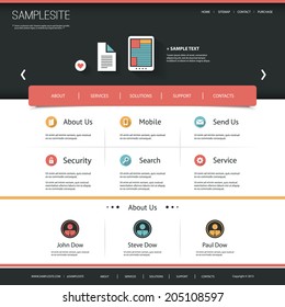 Website Template with Flat UI Design for Your Business