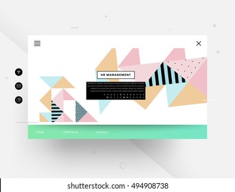 Website template with geometric background - vector illustration