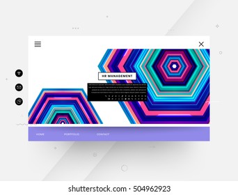 Website template with geometric background - vector illustration