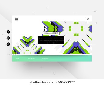 Website template with geometric background - vector illustration