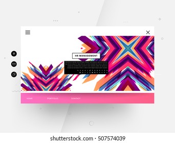 Website template with geometric background - vector illustration