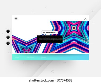 Website template with geometric background - vector illustration