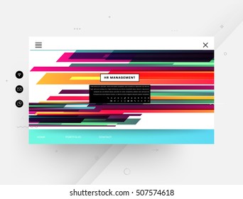 Website template with geometric background - vector illustration