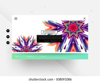 Website template with geometric background - vector illustration