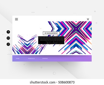 Website template with geometric background - vector illustration