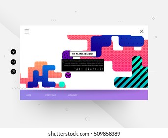 Website template with geometric background - vector illustration