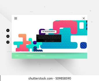 Website template with geometric background - vector illustration