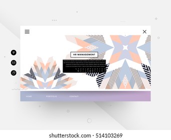 Website template with geometric background - vector illustration