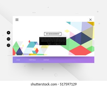 Website template with geometric background - vector illustration