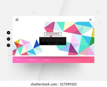 Website template with geometric background - vector illustration