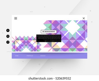 Website template with geometric background - vector illustration