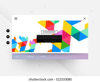 Website template with geometric background - vector illustration