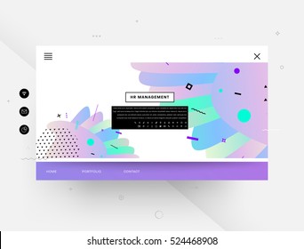 Website template with geometric background - vector illustration