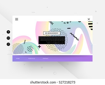 Website template with geometric background - vector illustration