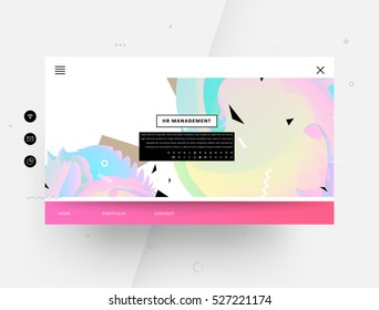 Website template with geometric background - vector illustration
