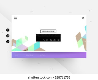 Website template with geometric background - vector illustration