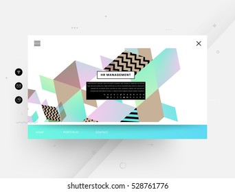 Website template with geometric background - vector illustration