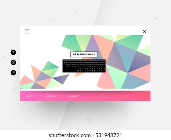 Website template with geometric background - vector illustration