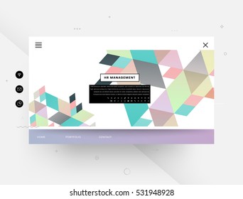 Website template with geometric background - vector illustration