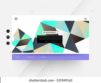Website template with geometric background - vector illustration
