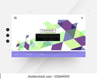 Website template with geometric background - vector illustration
