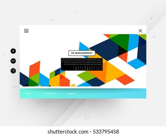 Website template with geometric background - vector illustration
