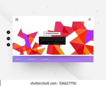 Website template with geometric background - vector illustration