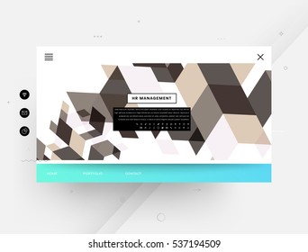 Website template with geometric background - vector illustration