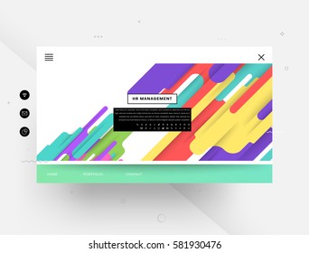 Website template with geometric background - vector illustration