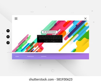 Website template with geometric background - vector illustration
