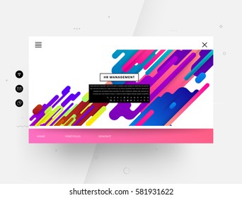 Website template with geometric background - vector illustration