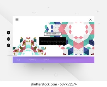Website template with geometric background - vector illustration