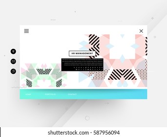 Website template with geometric background - vector illustration