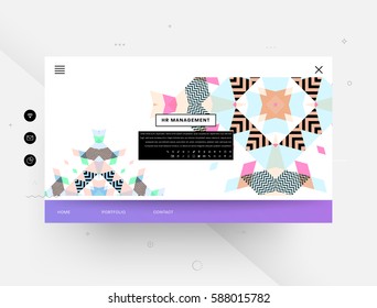 Website template with geometric background - vector illustration