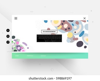 Website template with geometric background - vector illustration