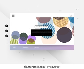 Website template with geometric background - vector illustration