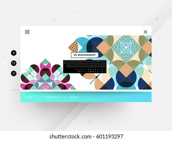 Website template with geometric background - vector illustration