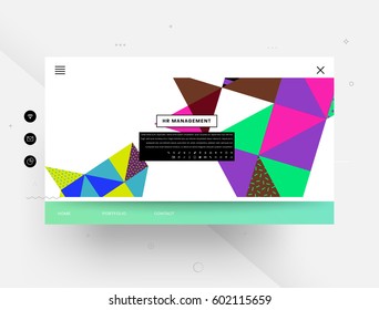 Website template with geometric background - vector illustration