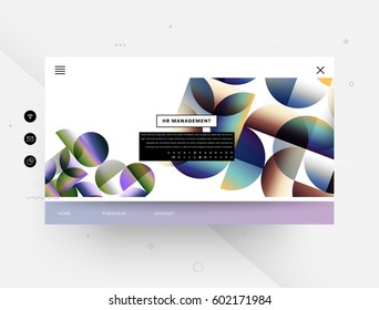 Website template with geometric background - vector illustration