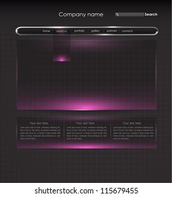 Website template with glass panels. Part of set.