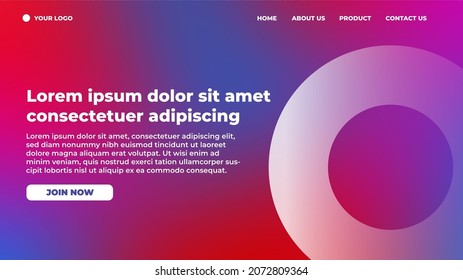 Website Template with gradient for the web site, or apps.