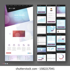 Website template, headers and interface elements