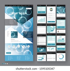 Website template, headers and interface elements