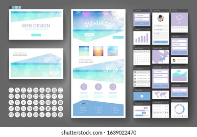 Website template, headers and interface elements